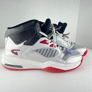 GEERS Men’s High Top Athletic Sneakers Silver Red Comfort Foam Size 11